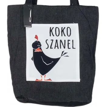 Kabelka PROSTORNÁ TAŠKA PŘES RAMENO DO MĚSTA SHOPPER ČERNÁ KOKOSZANEL