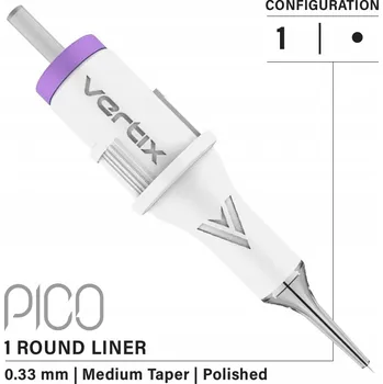 Tetovací jehla Vertix PICO 1 Round Liner Long Taper 0,33mm 33/1RLLT