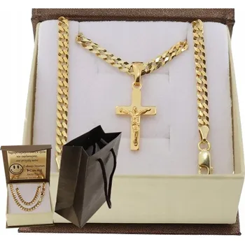 Řetízek ZLATÝ PÁNSKÝ ŘETÍZEK PANCR PLNÝ 925/585 14 k