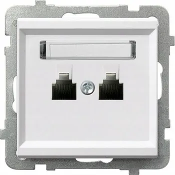 Elektrická zásuvka OSPEL TELEFONNÍ ZÁSUVKA DVOJITÁ NEZÁVISLÁ BÍLÁ SONATA GPT-2RN/m/00