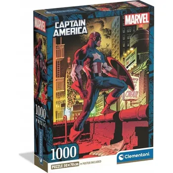 Puzzle CLEMENTONI 1000 DÍLKŮ COMPACT CAPTAIN AMERICA [PUZZLE]