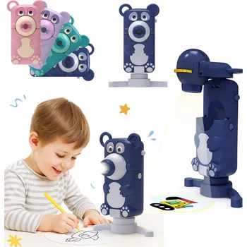 Hračka pro nejmenší Přenosný projektor na kreslení pro děti modrý – vzdělávací hračka