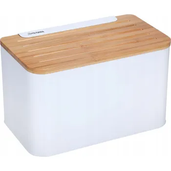 chlebník Chlebník s prkénkem Kinghoff béžový, bílý ocel