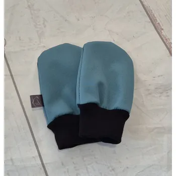 Rukavice Yháček Mini softshellové rukavice bez palce s beránkem, dusty mint Velikost:: M