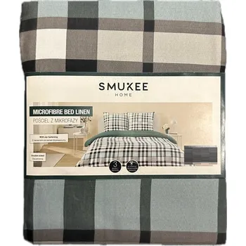 Povlečení Sada povlečení Povlečení z mikrovlákna Smukee 220 x 200 Kostkovaný vzor, hladké ZELEŇ