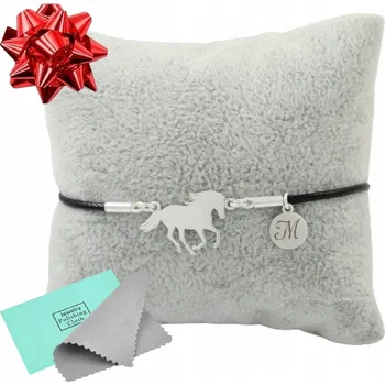 Náramek STŘÍBRNÝ NÁRAMEK NA ŠŇŮRCE KŮŇ PÍSMENO #2