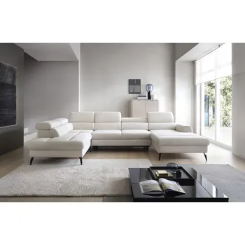 Sedací souprava PCo Rohová sedací souprava JUTA U2, 345 cm Barva látky: MONOLITH 15 (Střední hnědá), Roh pohovky: Levý roh