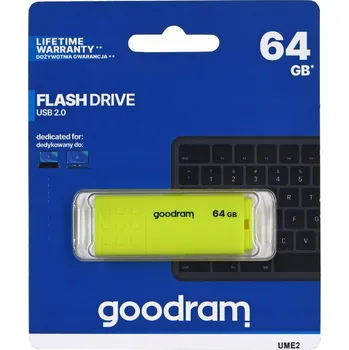 USB flash disk Pendrive GOODRAM UME2-0640Y0R11 64 GB USB 2.0 žlutý