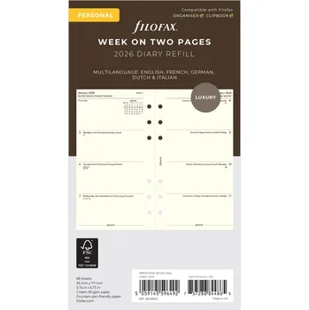 Kancelář Filofax 6841326 náplň do osobního diáře krémová A6 týdenní 2026