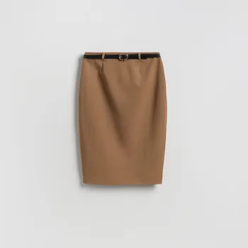 Dámská sukně Reserved - Sukně s páskem - béžová - 124GL-80X - 124GL-80X-XL