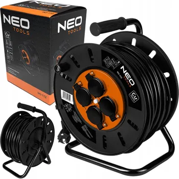 Napájecí kabel Prodlužovací Kabel na bubnu NEO TOOLS 40 m, 4 ks, černý