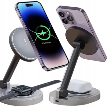 Indukční nabíječka Alogy 2v1 černá pro MagSafe s rychlým nabíjením 15W