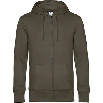 Pánská mikina B&amp;C Unisex mikina na zip WU03K Khaki M