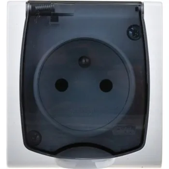 Elektrická zásuvka Hermetická Elektrická Zásuvka Ospel bílá MADERA GNH-1NZ/00/D