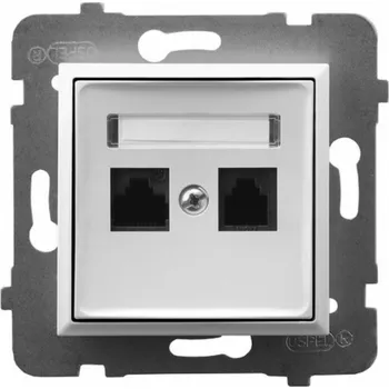 Elektrická zásuvka Ospel ARIA Dvojitá počítačová zásuvka, 5e MMC třída bílá GPK-2U / K / m / 00