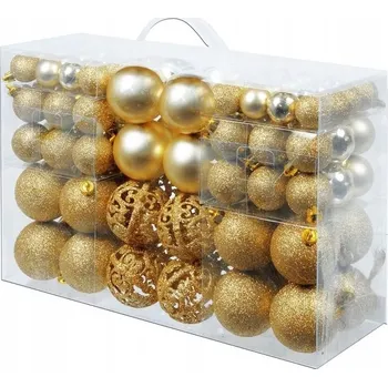 Vánoční dekorace VÁNOČNÍ BAŇKY NEROZBITNÉ ČERVENÉ SADA 100KS KRÁSNÉ