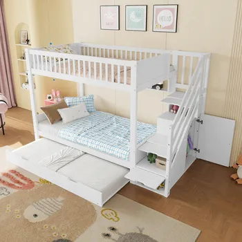 Dětská postel Patrová postel Arhatreya 6942356559464 90 x 200 cm bílá