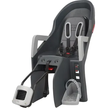 cyklosedačka POLISPORT Naklápěcí Dětská Cyklosedačka Na Rám Pro Kolo Guppy Maxi Tmavě Šedá / Stříbrná ŠEDÁ