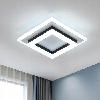 Stropní Svítidlo čtvercový Comely 20 x 5 cm bílý, černý