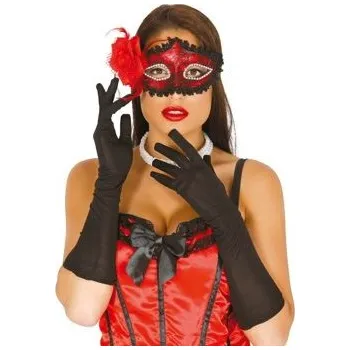 Rukavice Guirca Černé rukavice s pěti prsty, styl 20., 30. a 40. let