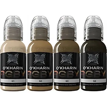 Tetovací barva WORLD FAMOUS LIMITLESS -Sasha RGBY Green Set - 4x30 ml