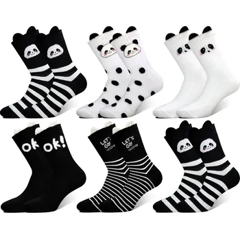 Dámské oblečení PESAIL Damské veselé ponožky PANDA MX654 6 páry Barva: Mix, Velikost: 38-42