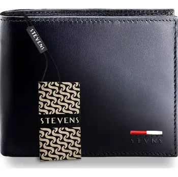 Peněženka Stevens peněženka z pravé lícové kůže černá muž