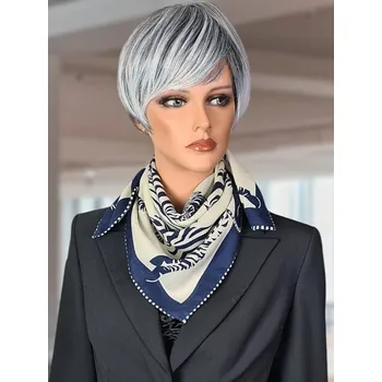 Šátek BoSETA S.r.l. Italy Vlněný šátek s hedvábím ZEBRY 70 x 70 cm oboustranný potisk modrá / černá