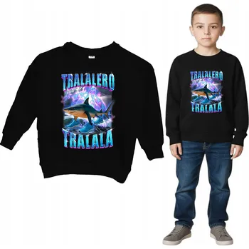 Chlapecká mikina Dětská tepláková mikina pro chlapce Černá Tralalero Tralala 104/110