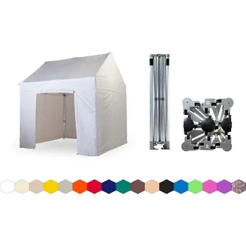 Zahradní stan Nůžkový párty stan 4x4 m TENTino GABLED Barva opláštění: 1A - BÍLÁ