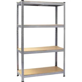 Dílenský regál Hogler 2905 Kovový skladovací regál, 4 police, 150 x 75 x 30 cm, 540 kg, stříbrný