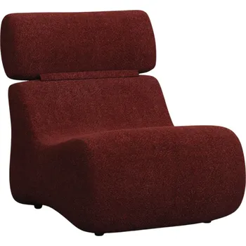 Obývací pokoj Kave Home Bordově červené bouclé křeslo Club