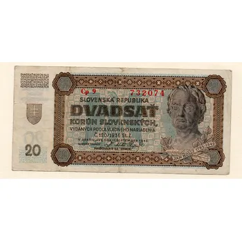 Slovenská republika – 20 korun 1942 Nízká série Cp 9