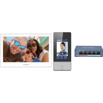 Hikvision DS-KIS902-S Sada, kit, IP, bytový monitor + dveřní stanice + switch DS-KIS902-S