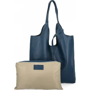 Kabelka Kožené kabelka shopper bag Vittoria Gotti tmavě modrá 165