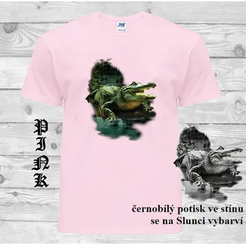 Chlapecké oblečení detske-bavlnene_tricko_uv_potisk_aligator Barva: Pink - růžová, velikost: 164