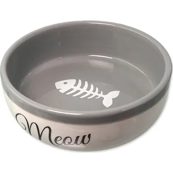 Miska Magic Cat keramická bílá/šedá Meow 13,4x4cm 170ml bílá/šedá