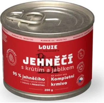 Krmivo pro psa Konzerva LOUIE Dog jehněčí s krůtou a jablky 200g