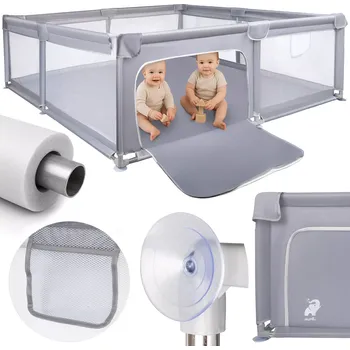 Dětská ohrádka Dětská ohrádka KIVO 180 × 200 cm šedá