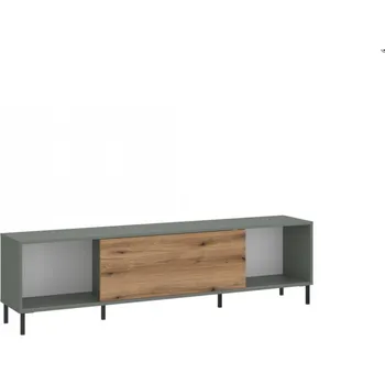 Televizní stolek TV stolek Pozzi - Meble Wojcik Šedozelená-dub coast evoke 180x50.8 cm