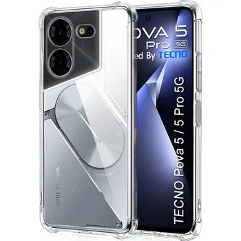 Pouzdro na mobilní telefon Techsuit nárazuvzdorný čirý silikon Tecno Pova 5 Pro průhledný