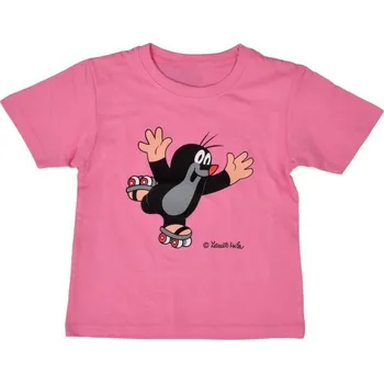 Dívčí tričko Moravská Ústředna Brno 78334B1 Krteček na kolečkových bruslích/růžové 96-104