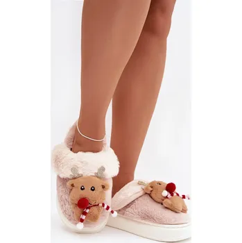 Dámské pantofle Dámské pantofle s motivem soba Boto bílá | hnědá | růžová 3505782