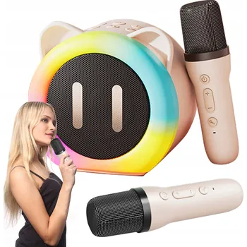 Obraz Mini karaoke set 2 mikrofony + bezdrátový reproduktor pro děti