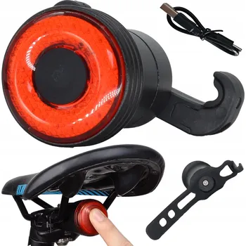 Cyklosvítilna ZADNÍ SVĚTLO NA KOLO LED ČERVENÉ USB 5 REŽIMŮ SILNÉ