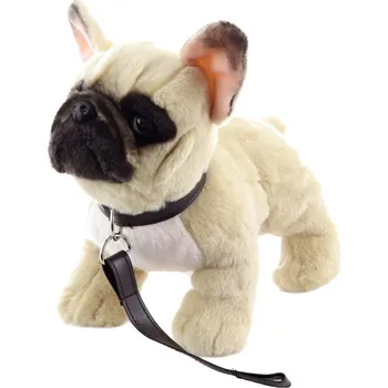 plyšák Plyšový Eco-Friendly francouzský buldoček s vodítkem 26 cm