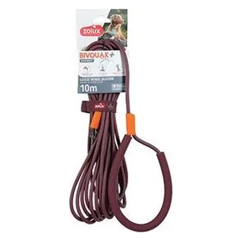 Vodítko pro psa Vodítko pes BIVOUAK kulaté,silik.6mm/10m červená Zolux