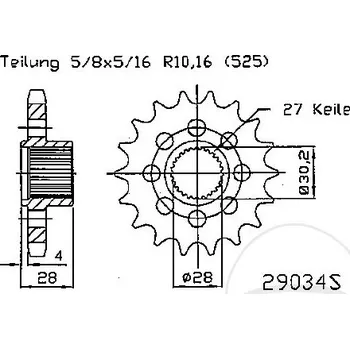 Řetězová sada pro motocykl Řetězové kolečko JMT 29034S