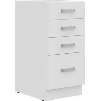 Kuchyňská linka TAPANY, dolní skříňka 40 D 4S BB, korpus: bílá, dvířka: bílá perlička + vyzvednutí ZDARMA