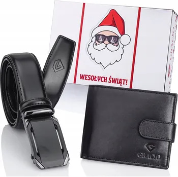 Peněženka Dárková sada: pásek 115 cm + kožená peněženka – GRACIO